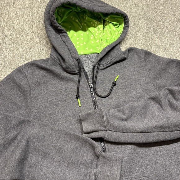 NVIDIA Gaming Hoodie Full Zip Mens Medium Sweatshirt Gray Green